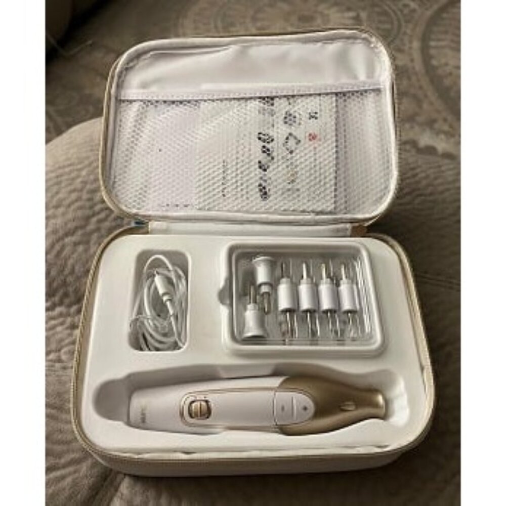 New Nail Drill Kit, Cordless Electric Nail File with 10 Attachments and LED Ligh